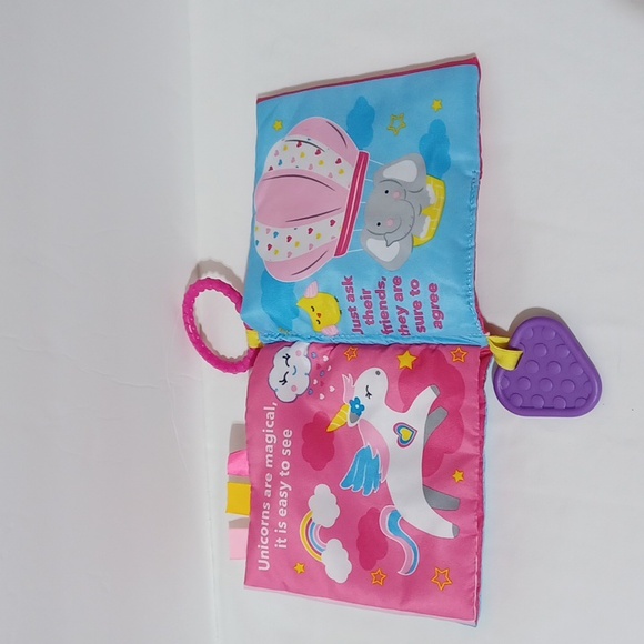 Cribmates Baby Fabric Books Set of 3 Unicorns, Animal, Musical Instruments - Picture 5 of 11